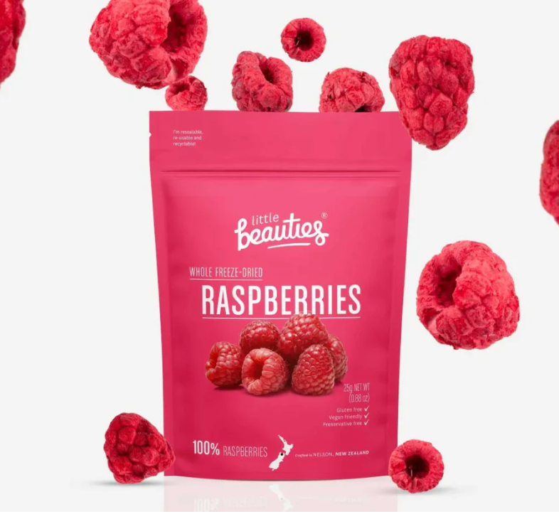 Crunchy NZ Whole Raspberries Freeze Dried 20g - NET 120g
